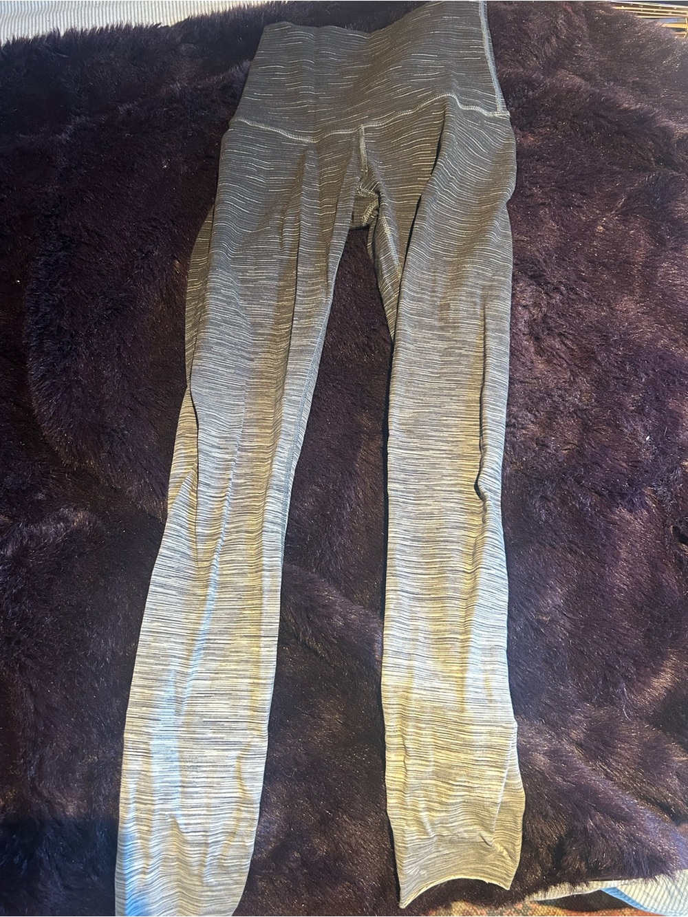 lululemon athletica Gray Striped High-Rise Leggings
